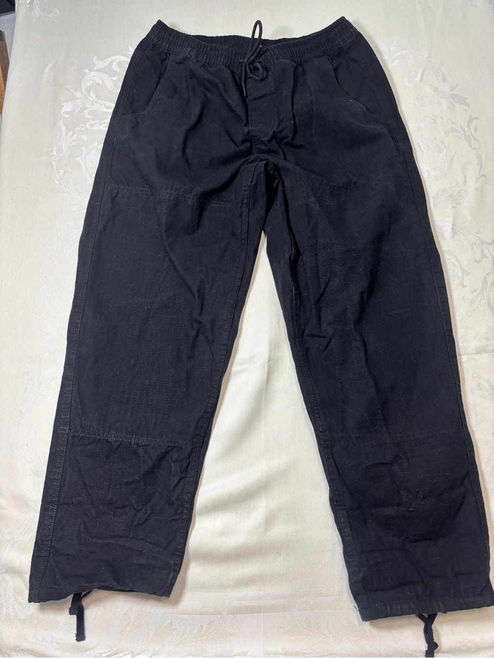Men's Tactics Black Cargo Drawstring Pants